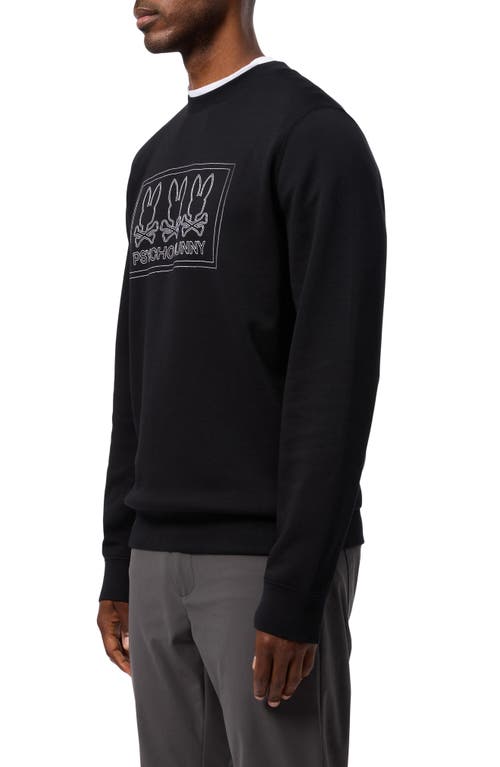 Shop Psycho Bunny Tacoma Embroidered Graphic Sweatshirt In Black