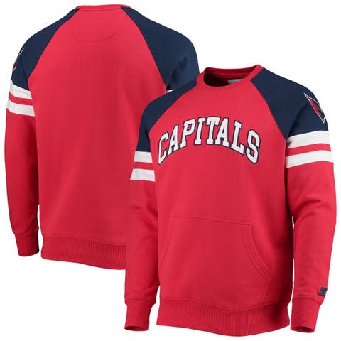 Washington Capitals G-III Sports by Carl Banks Women's Vintage Playmaker  Raglan Pullover Sweatshirt - Cream/Red