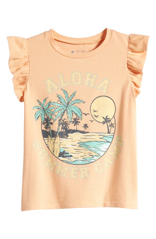 Tucker + Tate Kids' Aloha Ruffle Shoulder Cotton Graphic Tank Top Coral Petal Summer at Nordstrom,