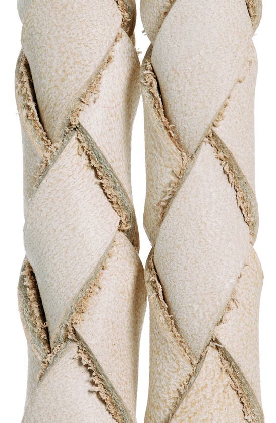 Ada Fringe Soga Leather Belt In Off-white