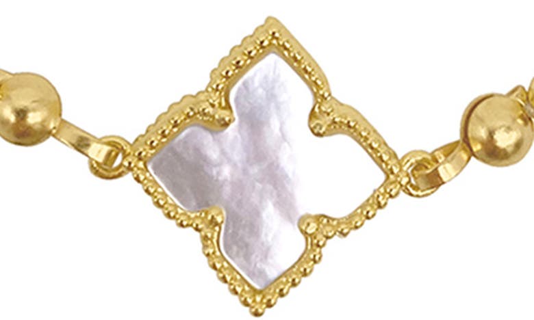 White Mother of Pearl Flower Bracelet gold