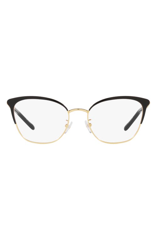 Tory Burch 53mm Square Optical Glasses in Shiny Gold at Nordstrom