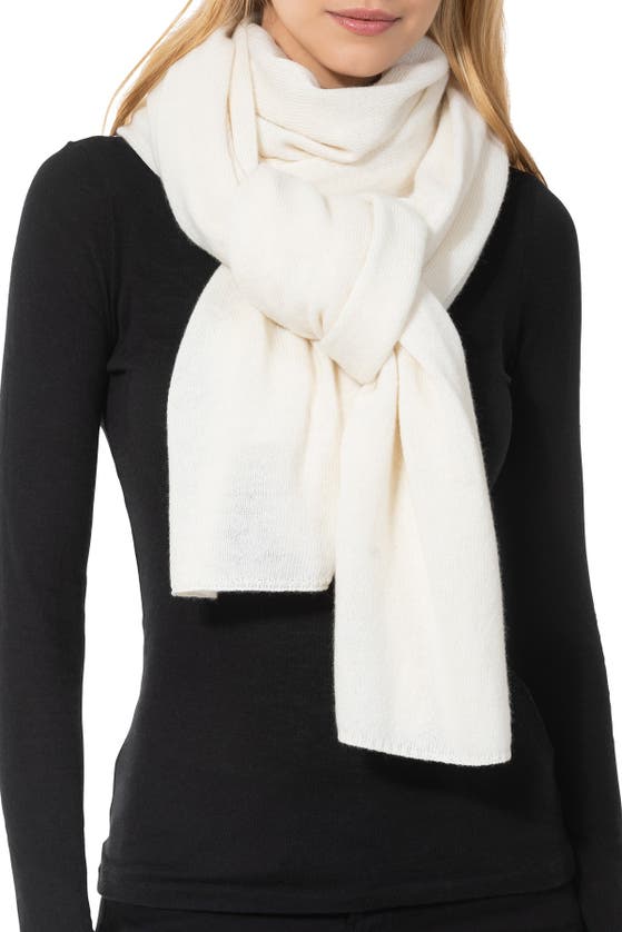 Amicale Cashmere Travel Wrap Scarf In Ivory