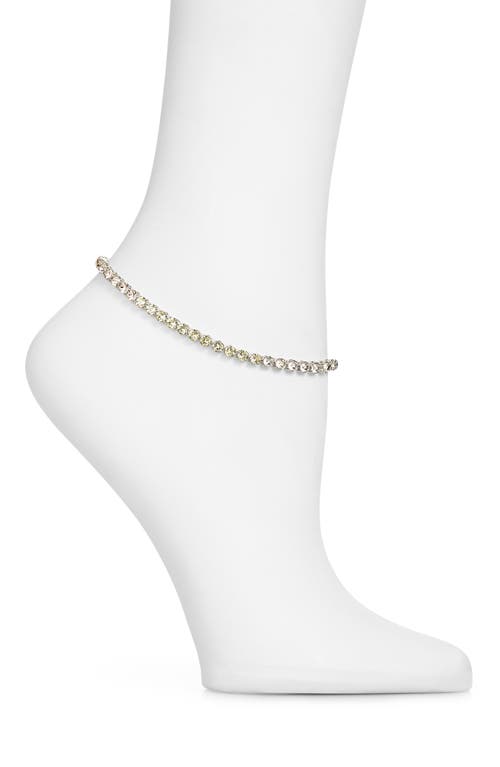 Amina Muaddi Tennis Anklet in Platinum Rainbow & Crystals