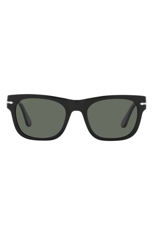 Persol 52mm Polarized Rectangle Sunglasses In Black