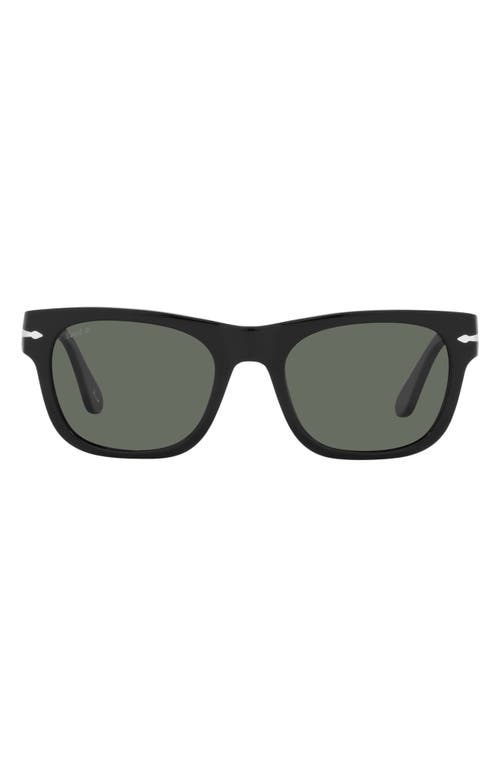 Persol Rectangular Frame Sunglasses In Black/light Blue