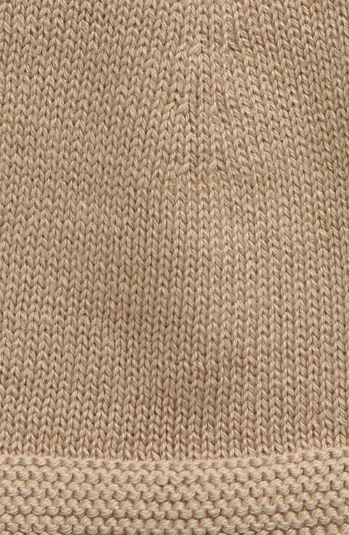 Pink Lemonade Double Pompom Organic Cotton Beanie In Stone
