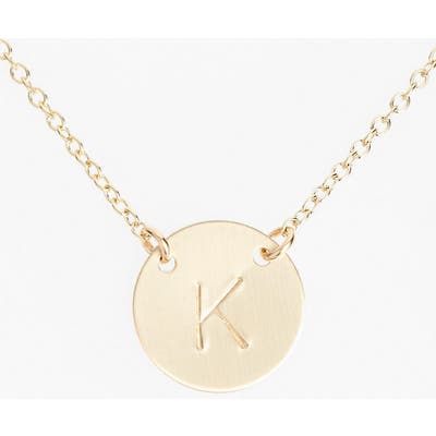 Nashelle 14K-Gold Fill Anchored Initial Disc Necklace