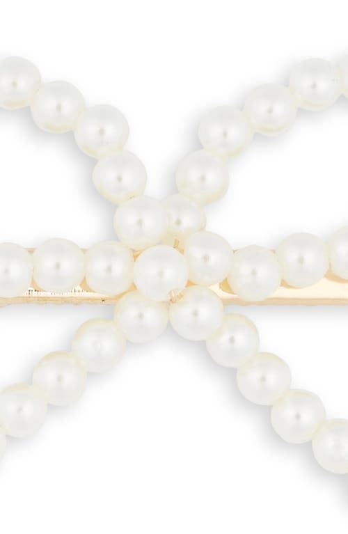Capelli New York Kids' 2-pack Imitation Pearl Bow Hair Clips In Gold Combo
