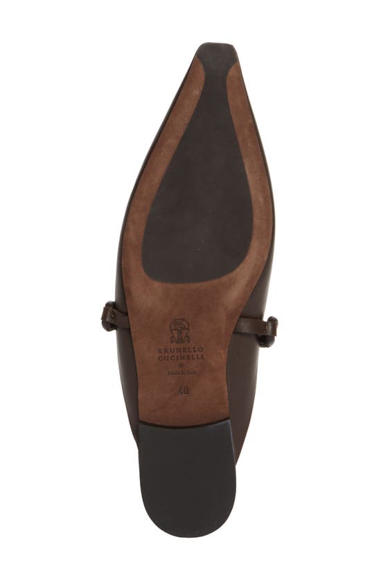 Brunello Cucinelli Monili Strap Mule In Dark Brown