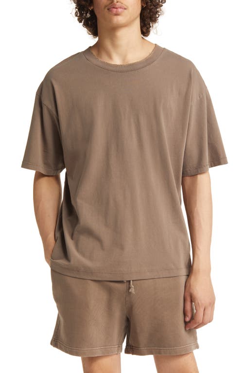 Core Oversize Organic Cotton Jersey T-Shirt in Vintage Brown