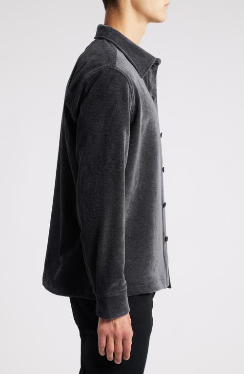Robert Barakett Topcon Corduroy Overshirt In Charcoal