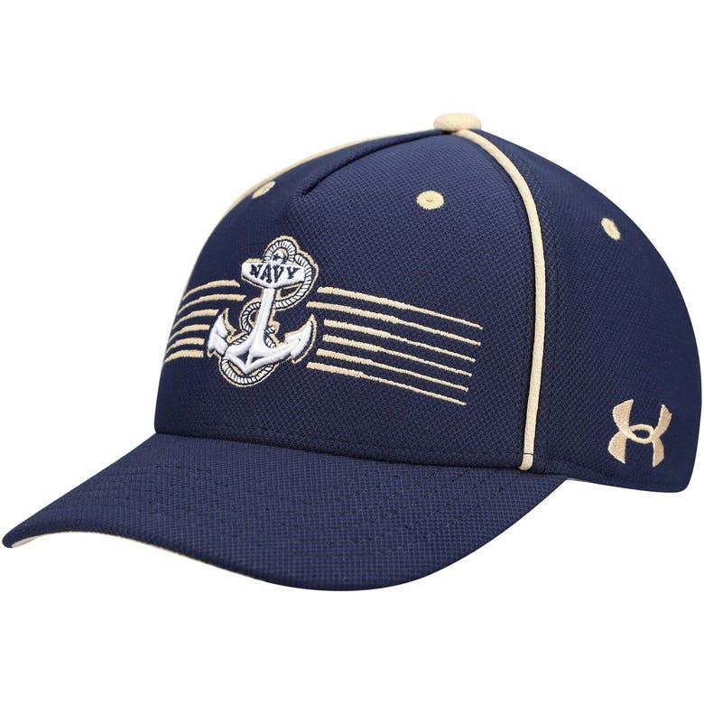 Under Armour Kids' Youth Navy Navy Midshipmen Blitzing Accent Performance Adjustable Hat
