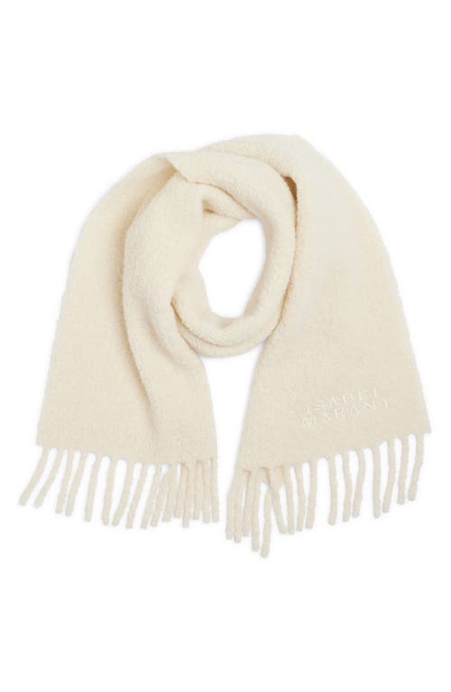 Shop Isabel Marant Fouzy Alpaca Blend Bouclette Scarf In Ecru