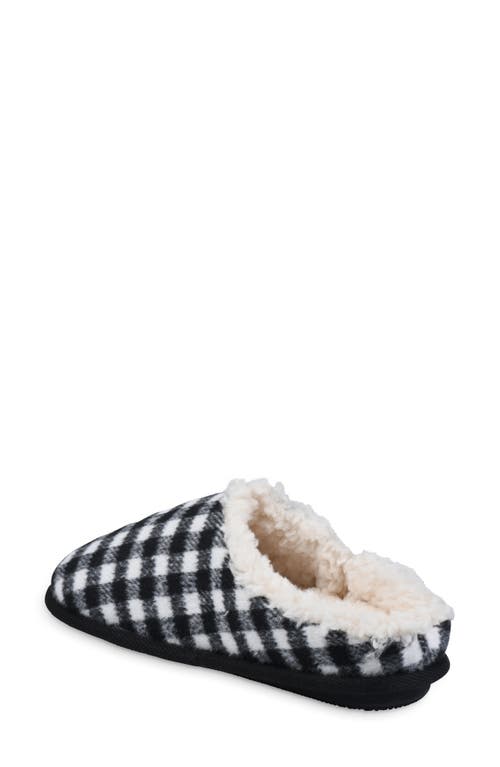 Gaahuu Buffalo Check Faux Shearling Lined Slipper In Black/white