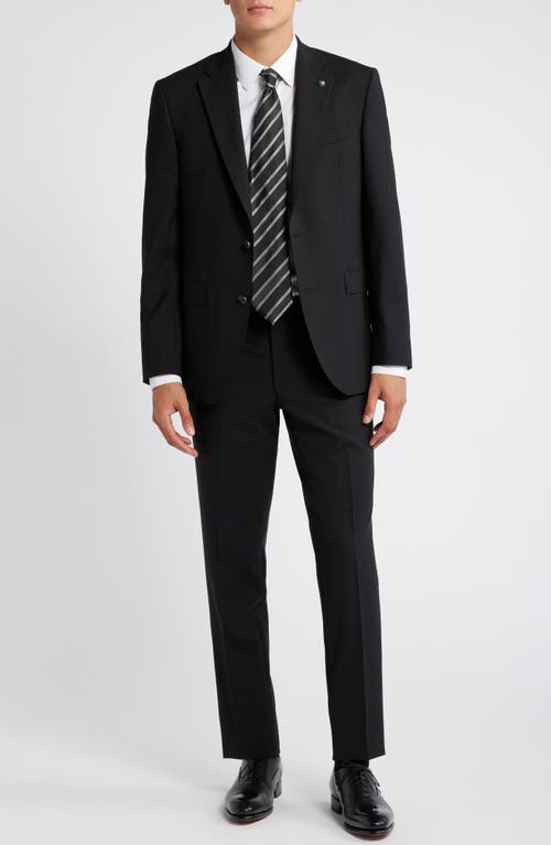 Jack Victor Espirit Solid Stretch Wool Suit in Black 