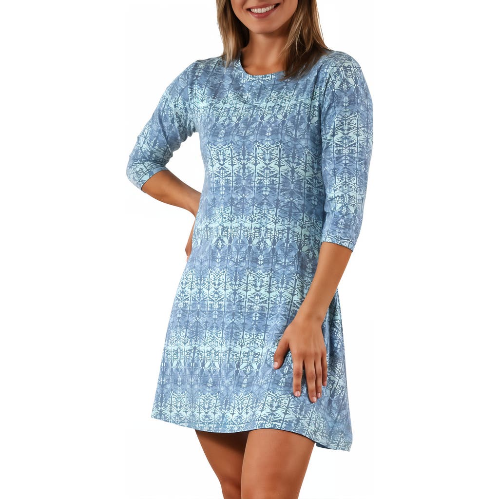 Uv Skinz 3/4 Sleeve Swing Dress In Baltic Kaleidoscope