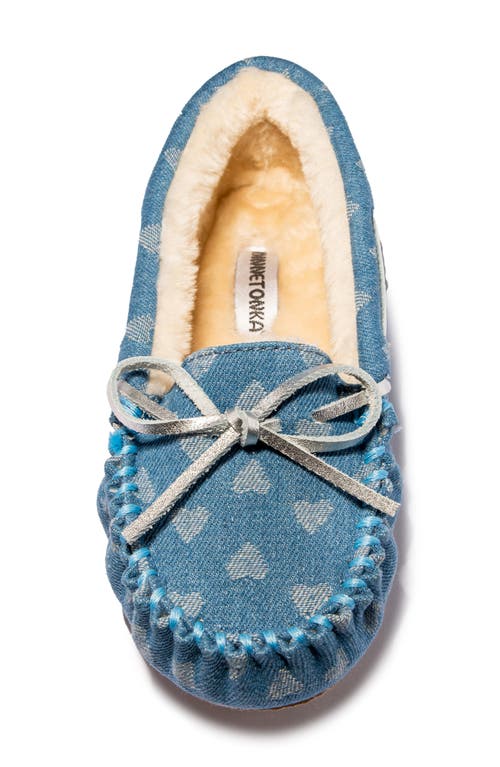 Minnetonka Kids' Jacquard Slipper In Blue Heart