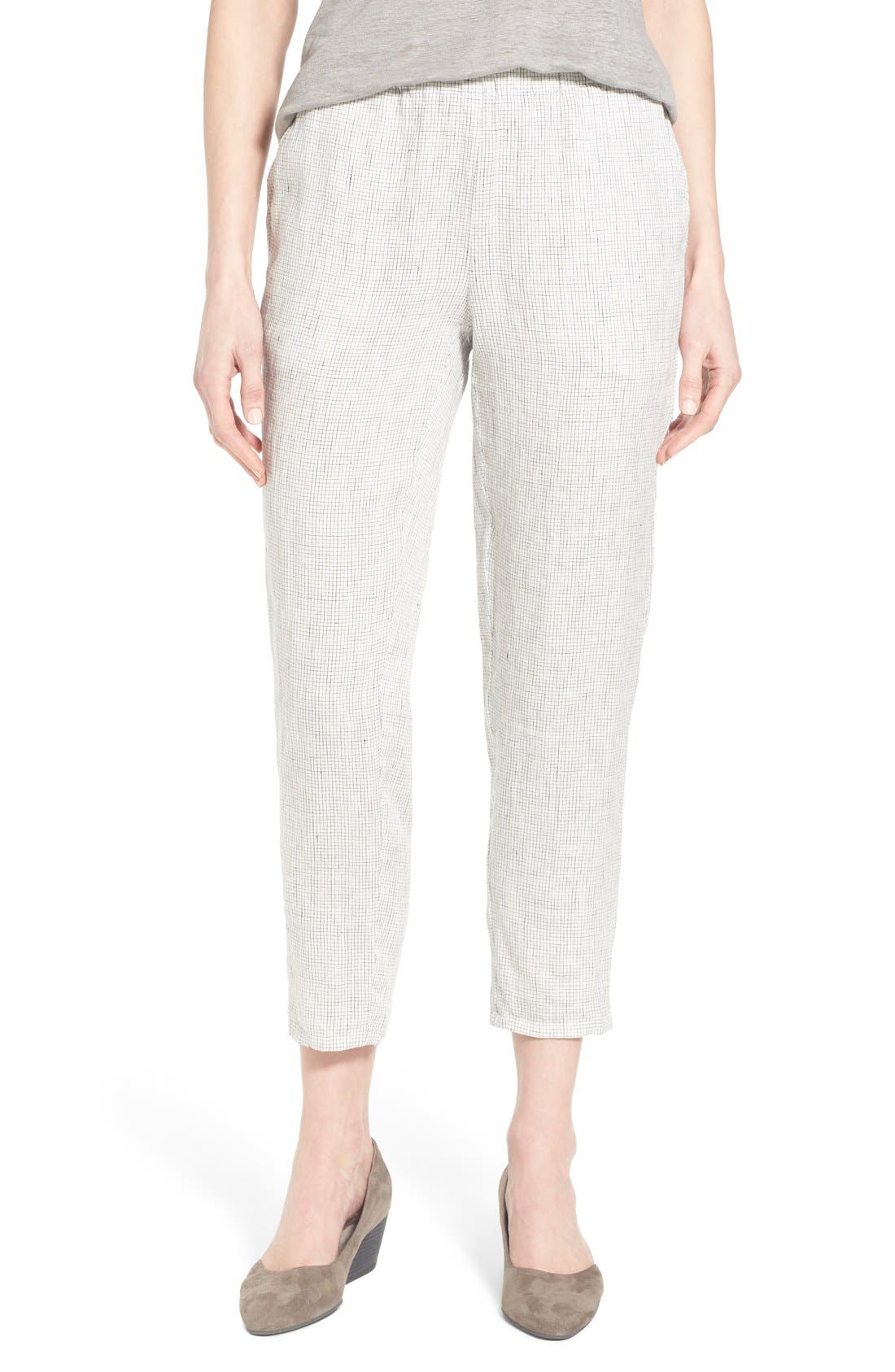 Eileen Fisher Tapered Organic Linen Ankle Pants (Regular & Petite