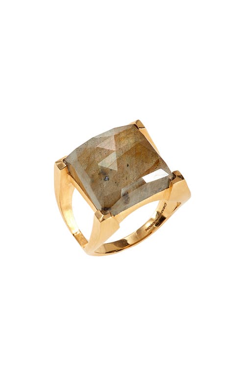 Plaza Semiprecious Stone Ring in Labradorite/gold