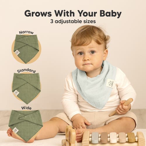 Keababies 8-pack Lumi Muslin Bandana Bibs In Pine