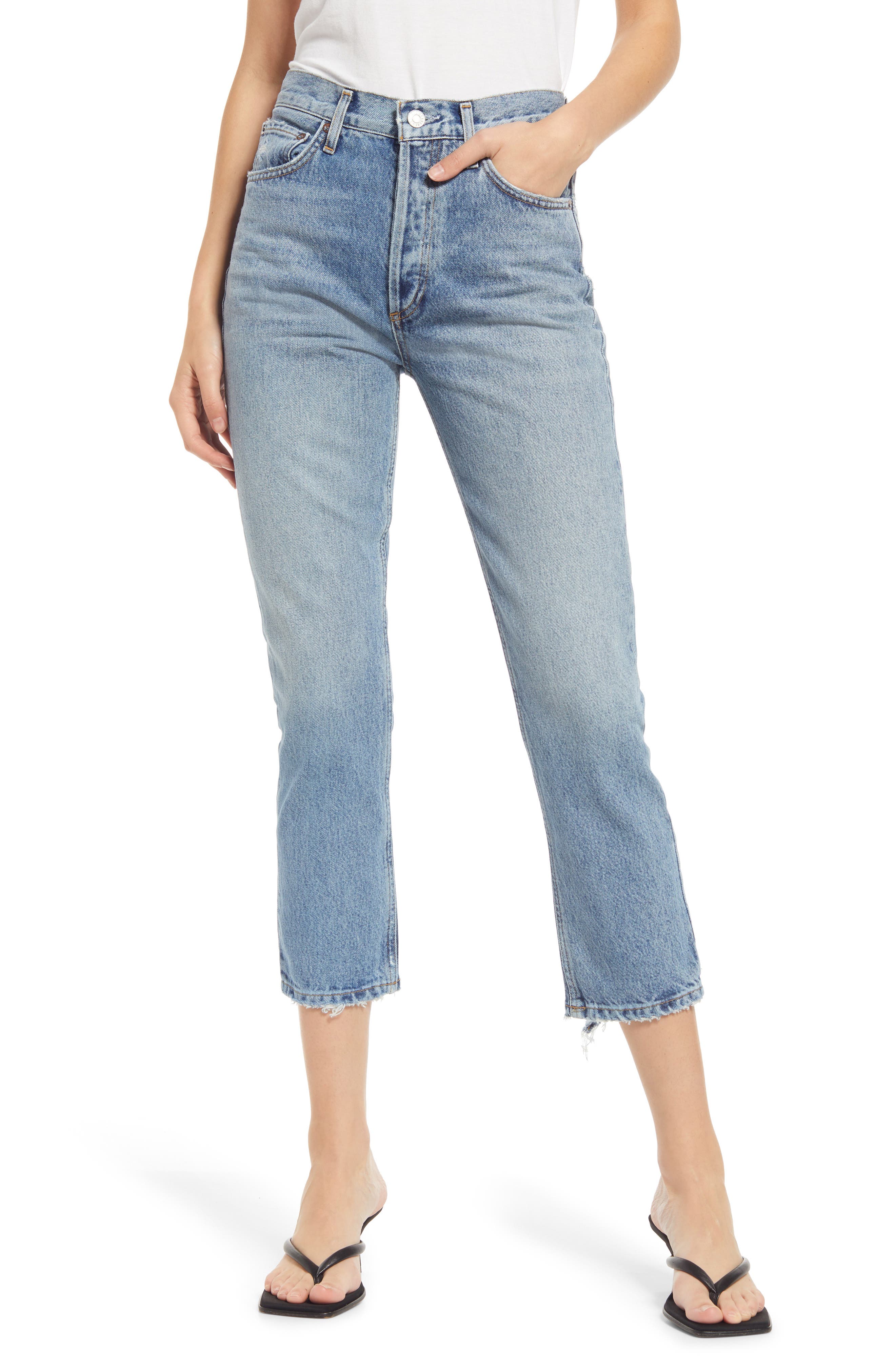 wedgie icon ripped high waist ankle slim jeans