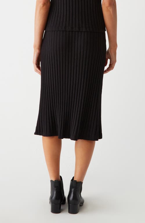 Shop Michael Stars Shania Rib Midi Skirt In Black