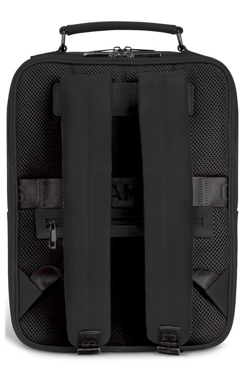 Champs Compact Leather Travel Backpack In Black