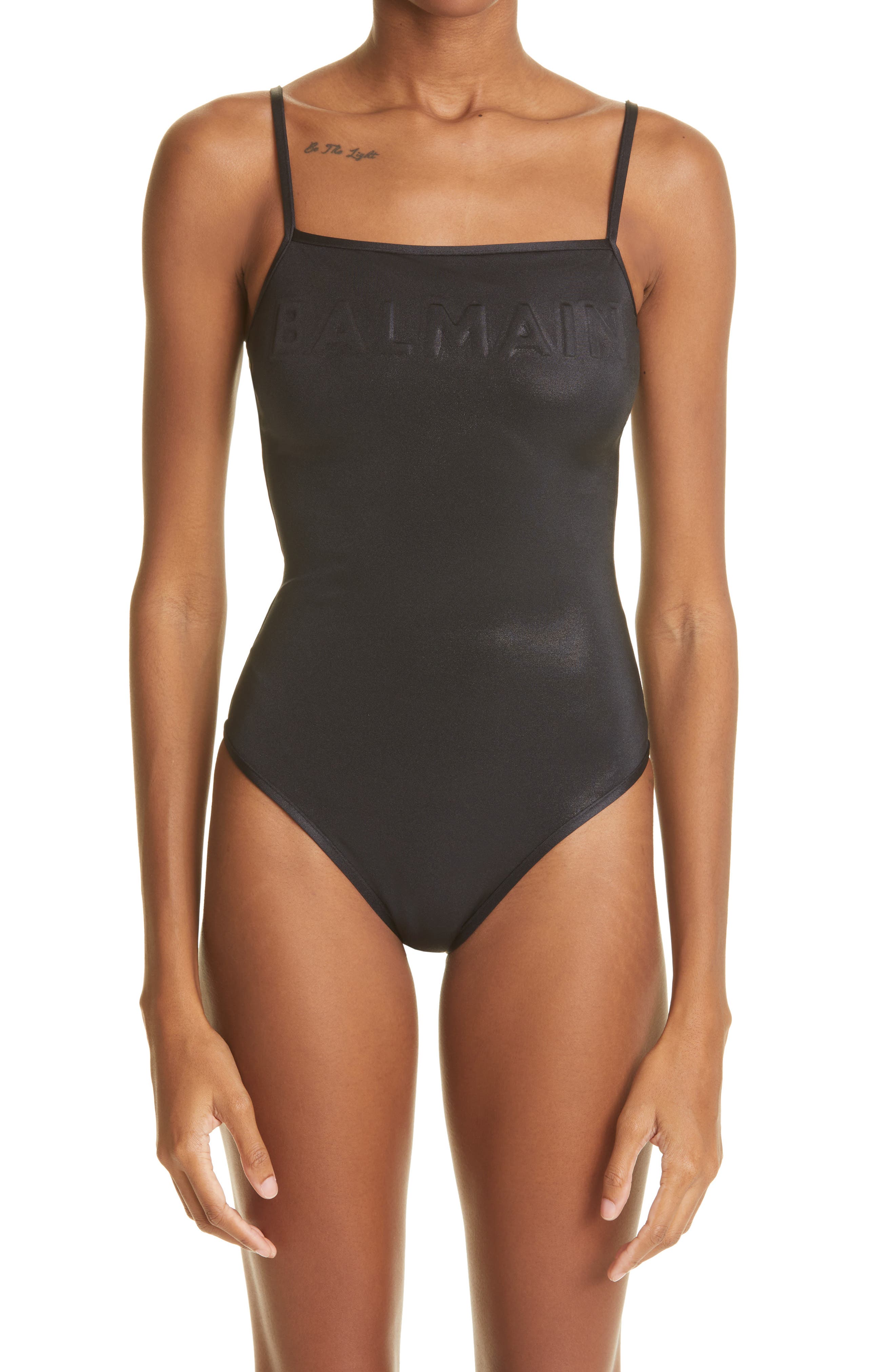 balmain one piece bathing suit