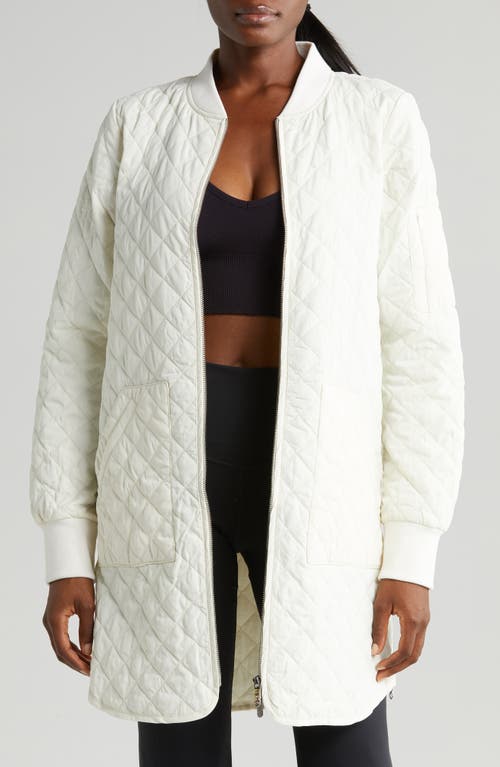 zella Longline Water Resistant Quilted Bomber Jacket at Nordstrom,