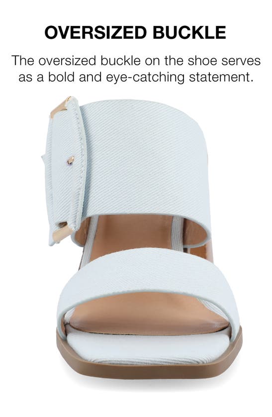 Journee Collection Block Heel Sandal In Light Denim