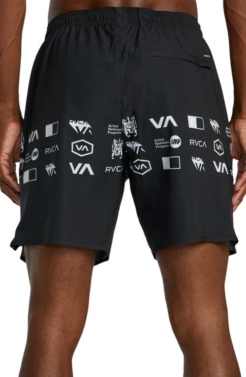 Shop Rvca Yogger Stretch Athletic Shorts In All Brand Black