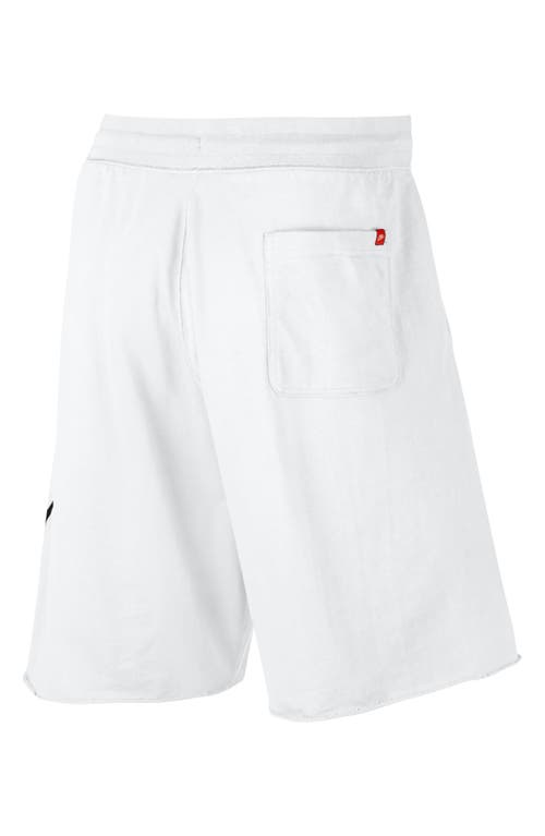 Shop Nike 'nsw' Logo French Terry Shorts In White/black