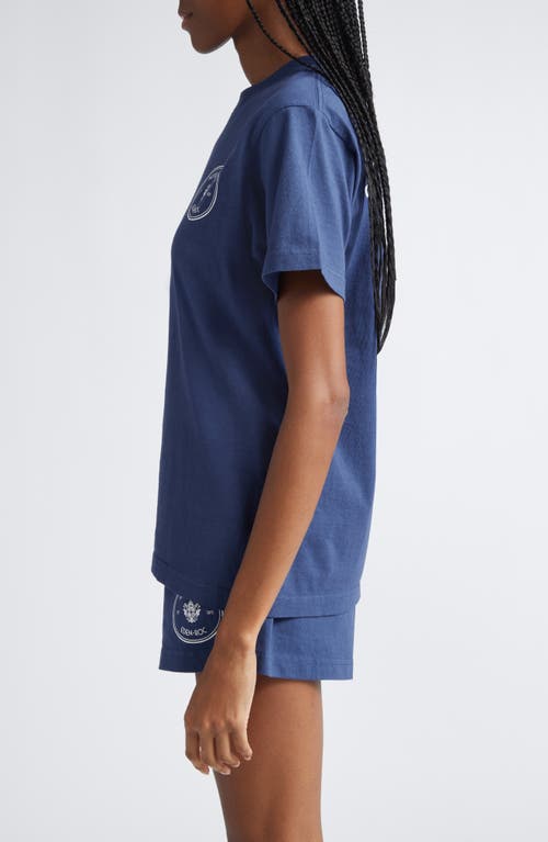 Shop Sporty And Rich Sporty & Rich Hotel Du Cap Cotton Graphic T-shirt In Indigo