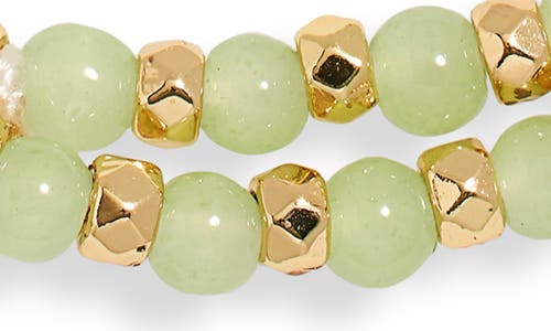 Leith Beaded 2-row Slider Bracelet In Grey- Gold