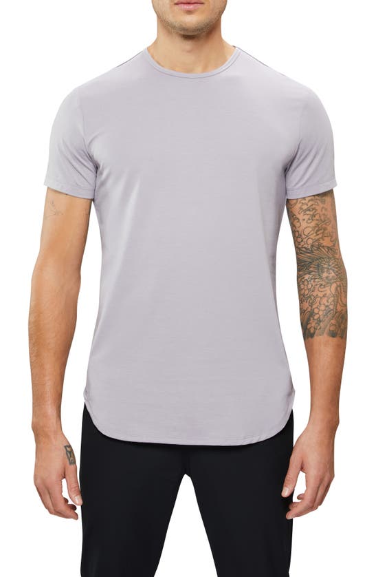 Cuts Trim Fit Split Hem Crewneck T-shirt In Dust