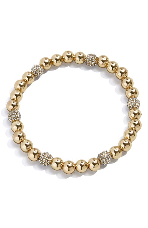 BaubleBar Pavé Crystal Beaded Bracelet in Clear/yellow Gold