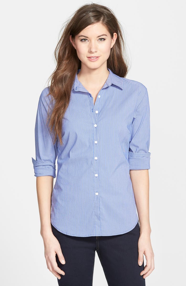 NYDJ Fit Solution Stripe Poplin Shirt | Nordstrom