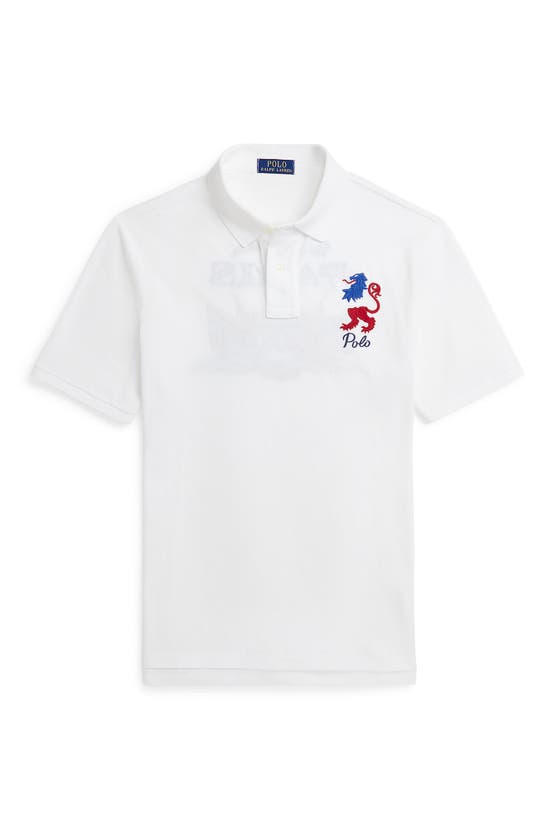 Shop Polo Ralph Lauren Embroidered Polo In Classic Oxford White
