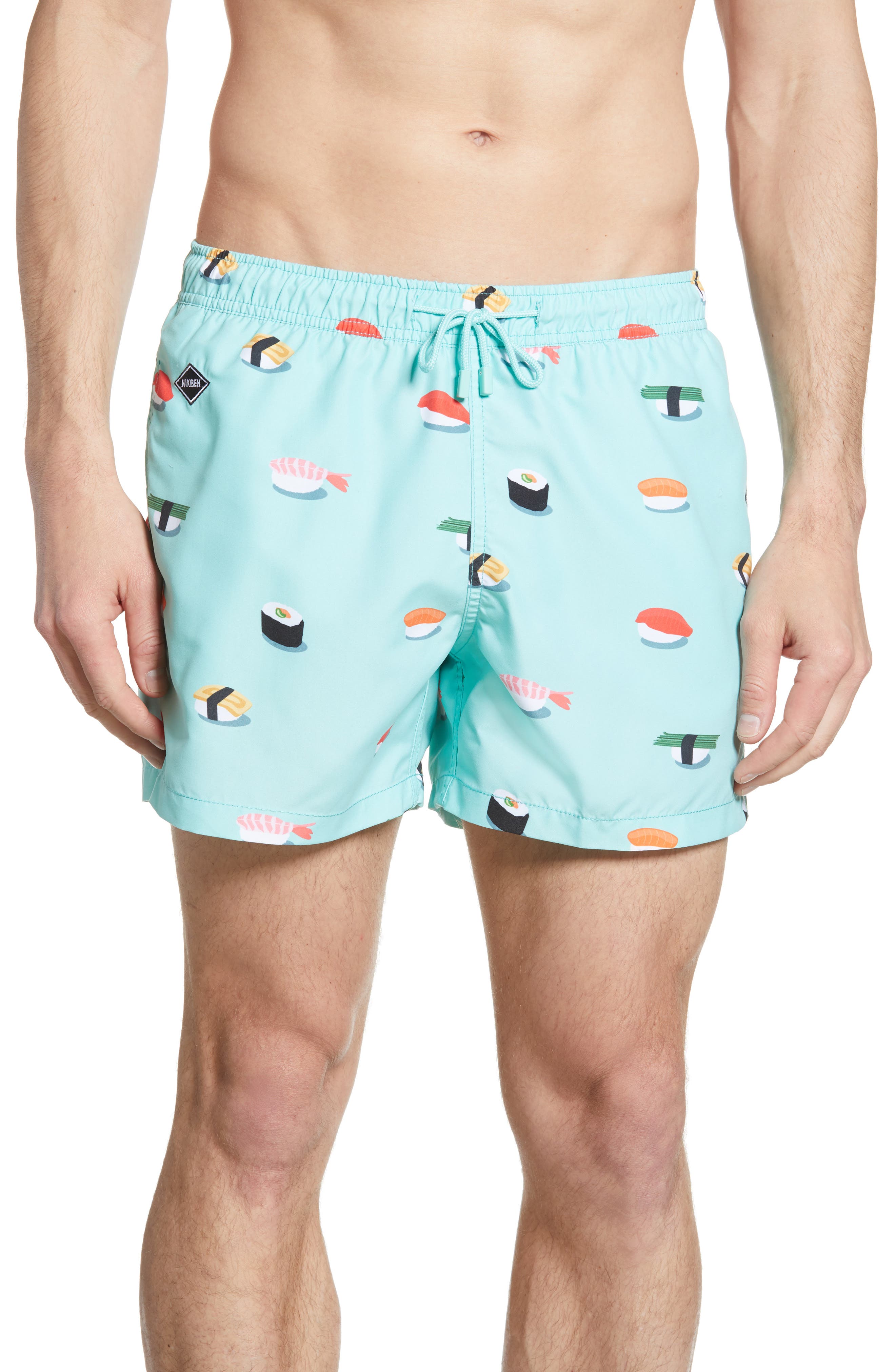 Nikben Jiro Print Swim Trunks, Green