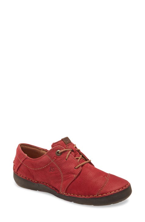 Josef Seibel Fiona 41 Flat Shoes Women Red - 9.0 - Ballerinas Shoes