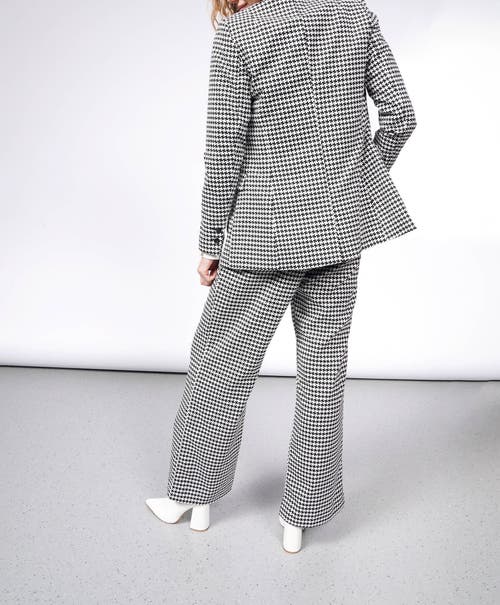 Wildfang The Empower Tux Blazer In Houndstooth Weave Black/white