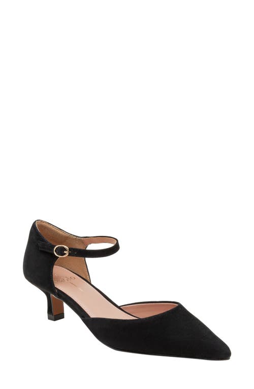 Shop Linea Paolo Carey Ankle Strap Pointed Toe Pump In Black