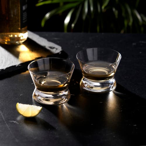 Viski Raye Crystal Tequila Tasting Glasses Set Of 2 In Clear