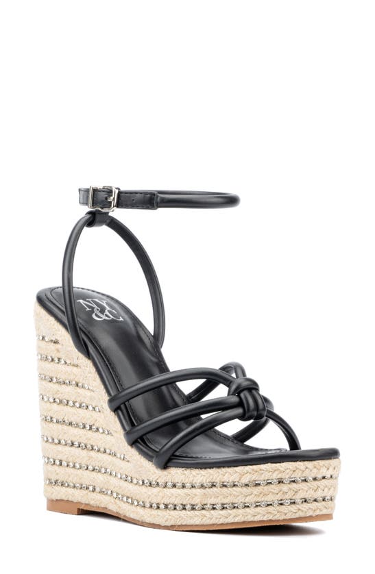 Shop New York And Company Electra Platform Wedge Espadrille Sandal In Black