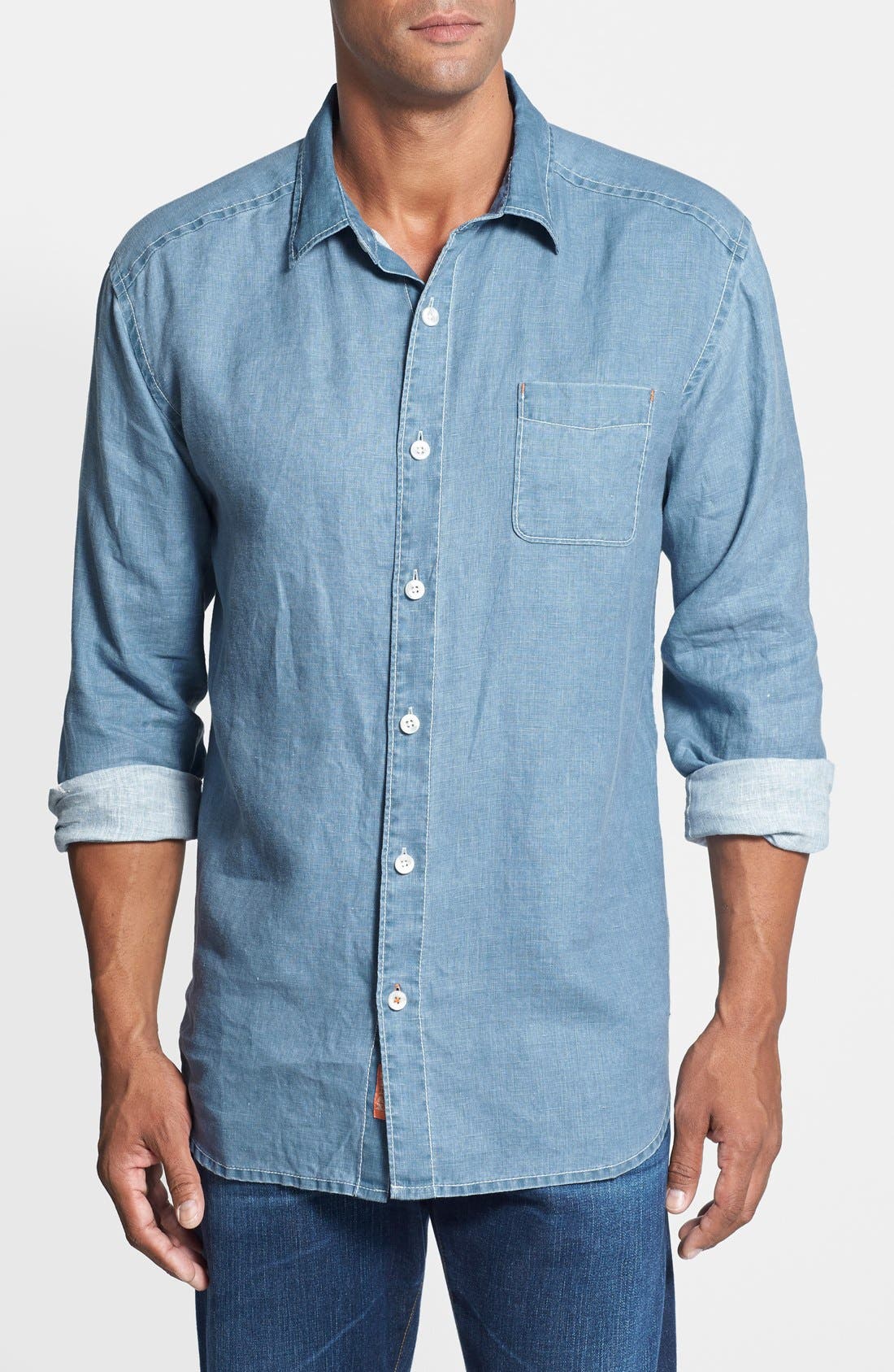 Tommy Bahama Sea Glass Breezer Original Fit Linen Shirt In Dockside-blue
