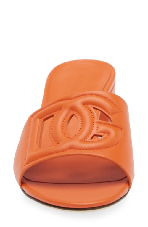 Shop Dolce & Gabbana Dolce&gabbana Dg Interlock Slide Sandal In 80244 Orange