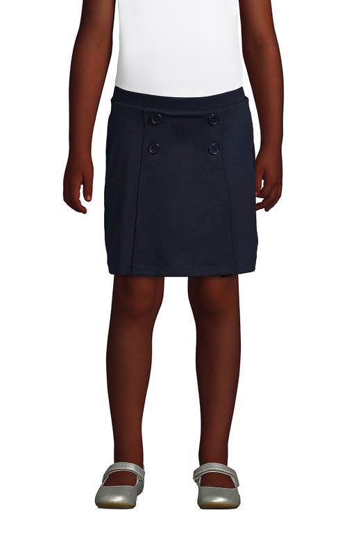 LANDS' END LANDS' END SCHOOL UNIFORM GIRLS PONTE BUTTON FRONT SKORT