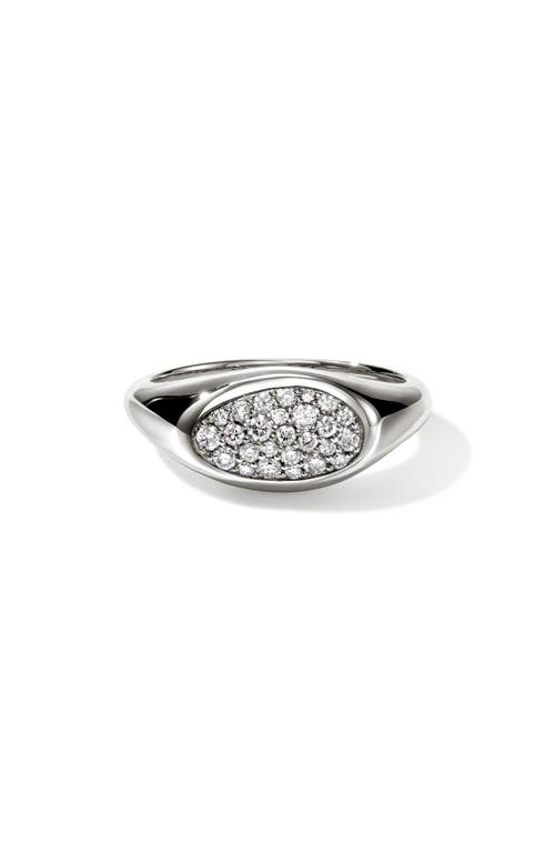 Shop John Hardy Pebble Ring, Sterling Silver, Black Sand Diamond Pavé