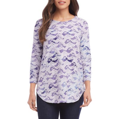 Karen Kane Burnout Shirttail Tee, Blue